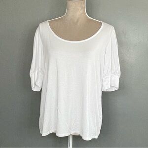 Gibsonlook Puff Sleeve White Top